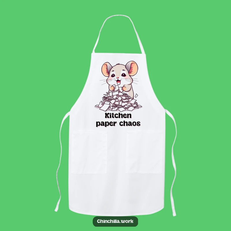 Funny Chinchilla Apron Shredding Papers for Messy Cooks