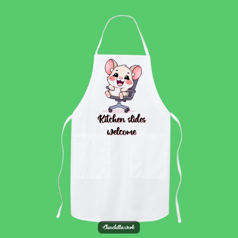 Funny Kawaii Chinchilla Chair Slide Apron - Cook with Playful Charm