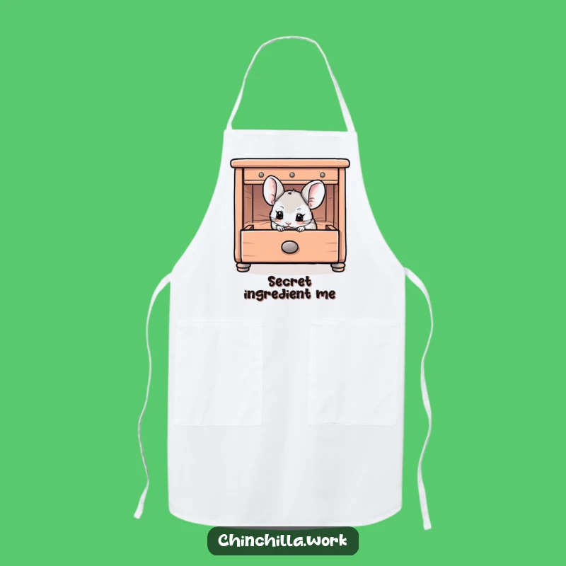 Funny Chinchilla Drawer Apron: Hiding Rodent Wear for a Playful Kitchen Helper