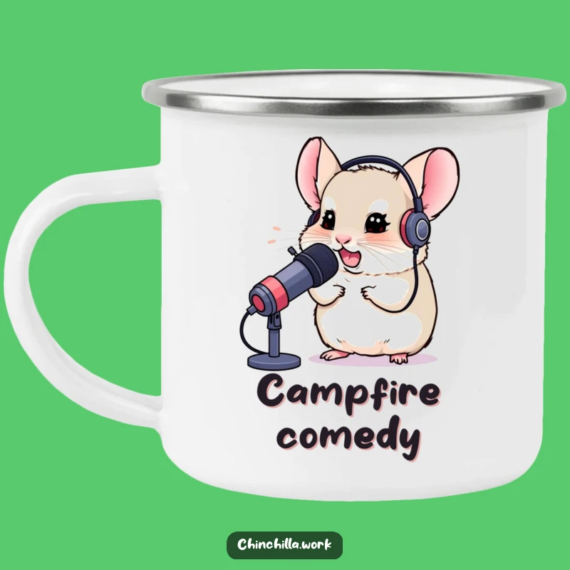 Funny Chinchilla Camping Mug - Gamer Headset Mug, Hilarious Funny Outdoor Gift