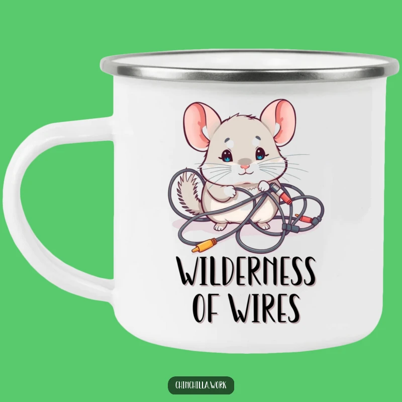 Funny Chinchilla Camping Mug: Sip Coffee with Kawaii Tech Humor