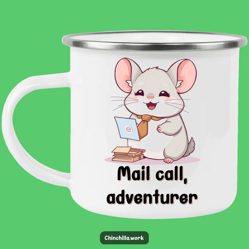 Funny Chinchilla Enamel Camping Mug - Adventure Organizer Gift