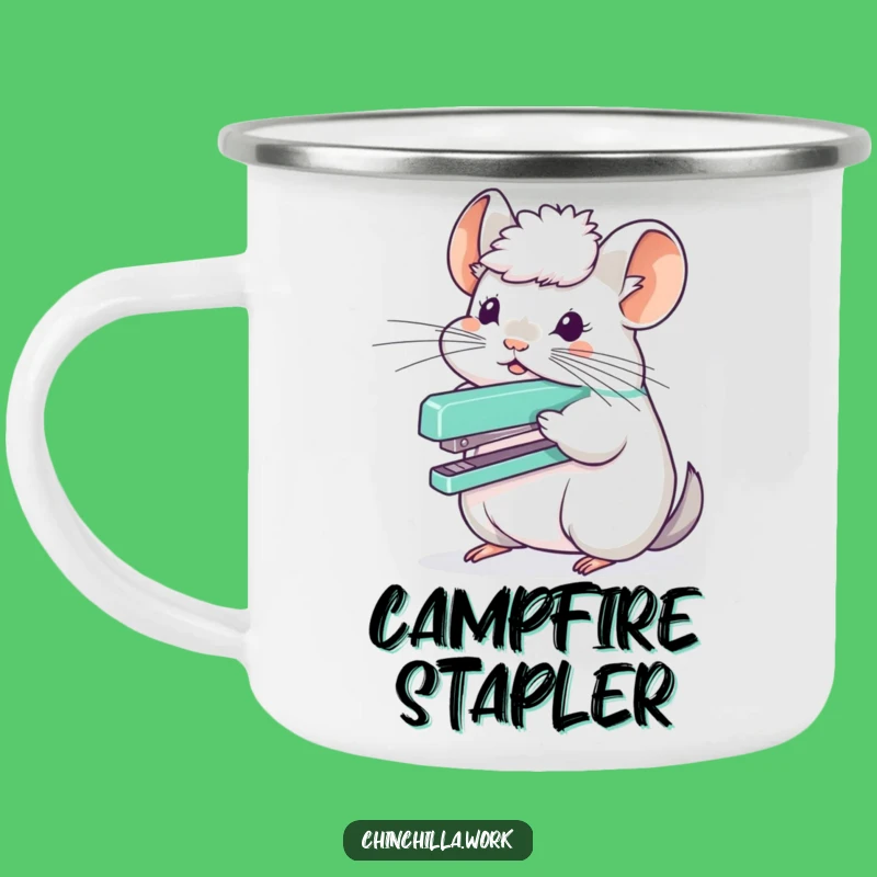 Funny Chinchilla Stapler Head Camping Mug - Outdoor Office Balance Gift
