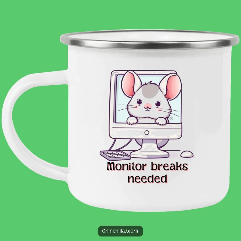 Funny Office Chinchilla Camping Mug: Desk Breaks with Humor
