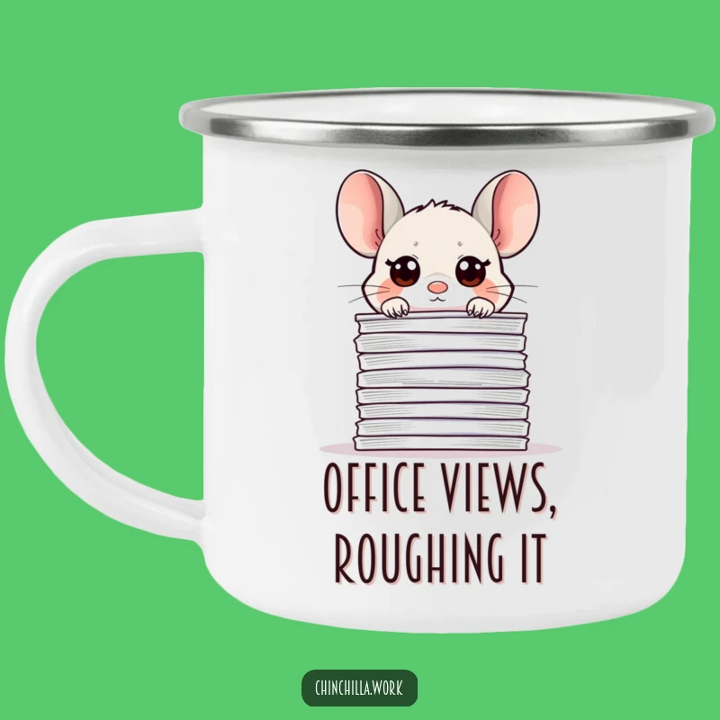 Funny Office Chinchilla Paper Camping Mug - Work Break Gift