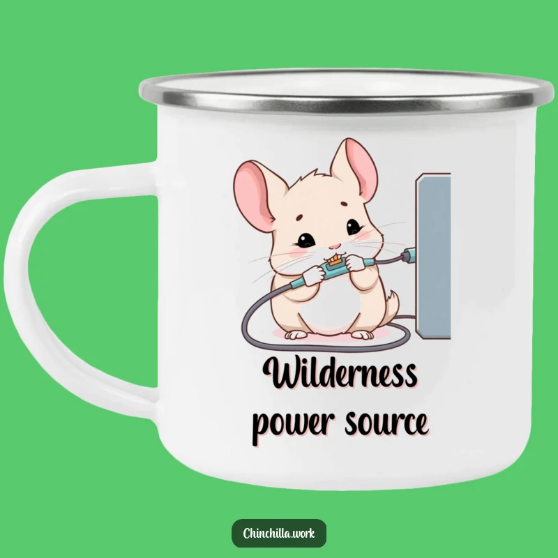 Funny Kawaii Office Chinchilla Camping Mug: Trail Cable Trouble, Durable & Humorous Gift