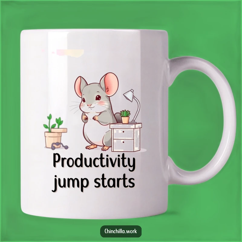 Funny Chinchilla Desk Hop Mug - Hilarious Tiny Workspace Humor Gift
