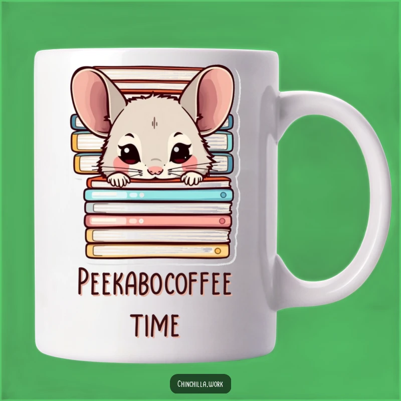 Funny Chinchilla Mug: Office Peeking Chinchilla Folder Friend Gift
