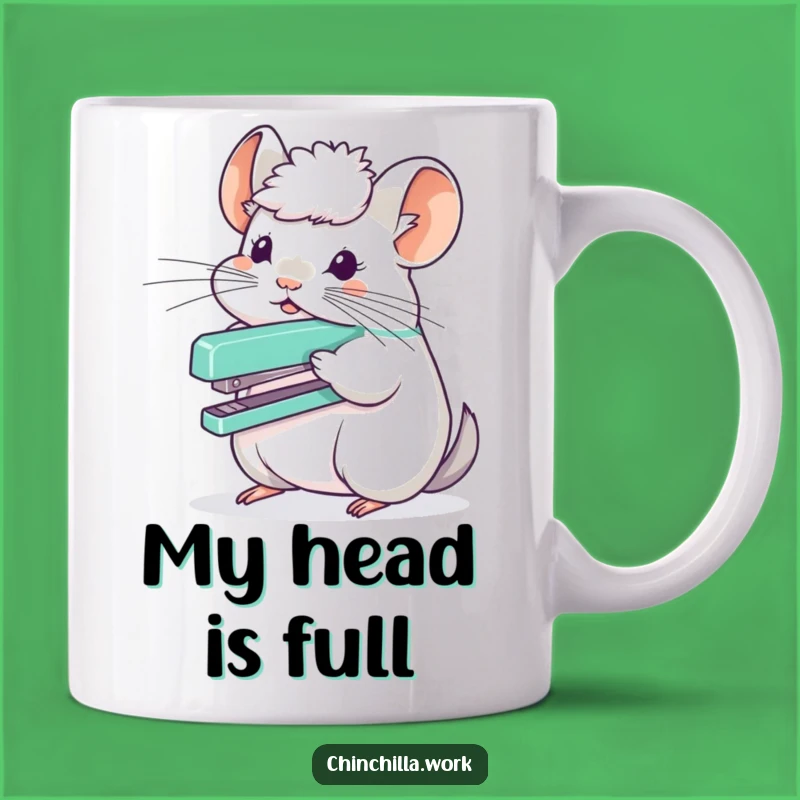 Funny Chinchilla Stapler Head Mug - Hilarious Office Balance Gift