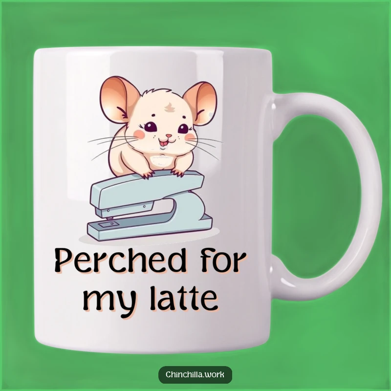 Funny Chinchilla Stapler Mug: Hilarious Balancing Act for Office Desk Fun
