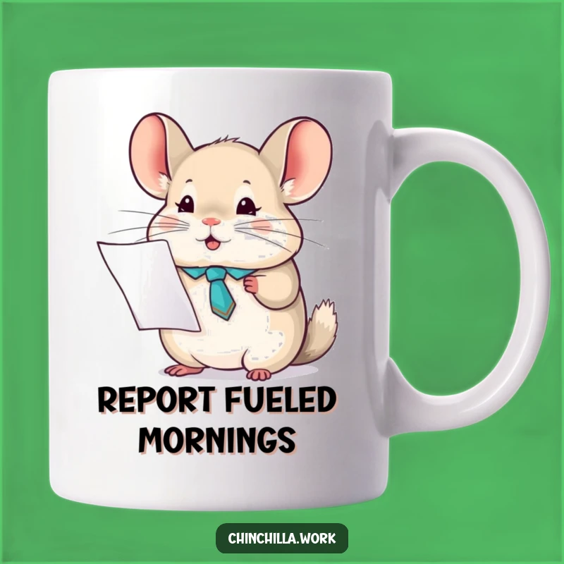 Funny Chinchilla Tie Report Mug - Professional Humor and a Perfect Gift