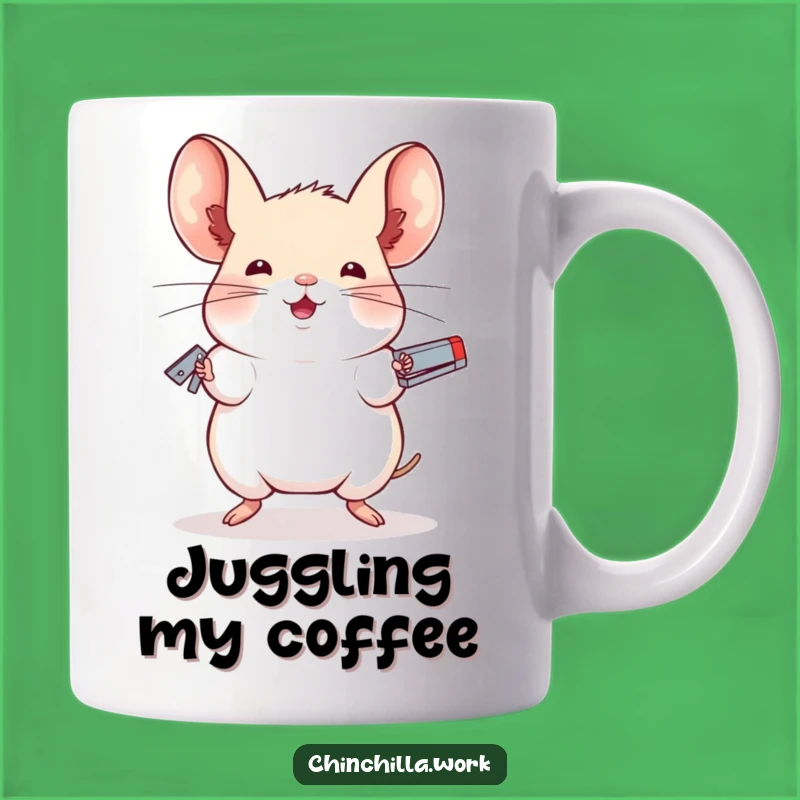 Funny Chinchilla Juggler Mug - Hilarious Office Antics Design, Perfect Funny Gift