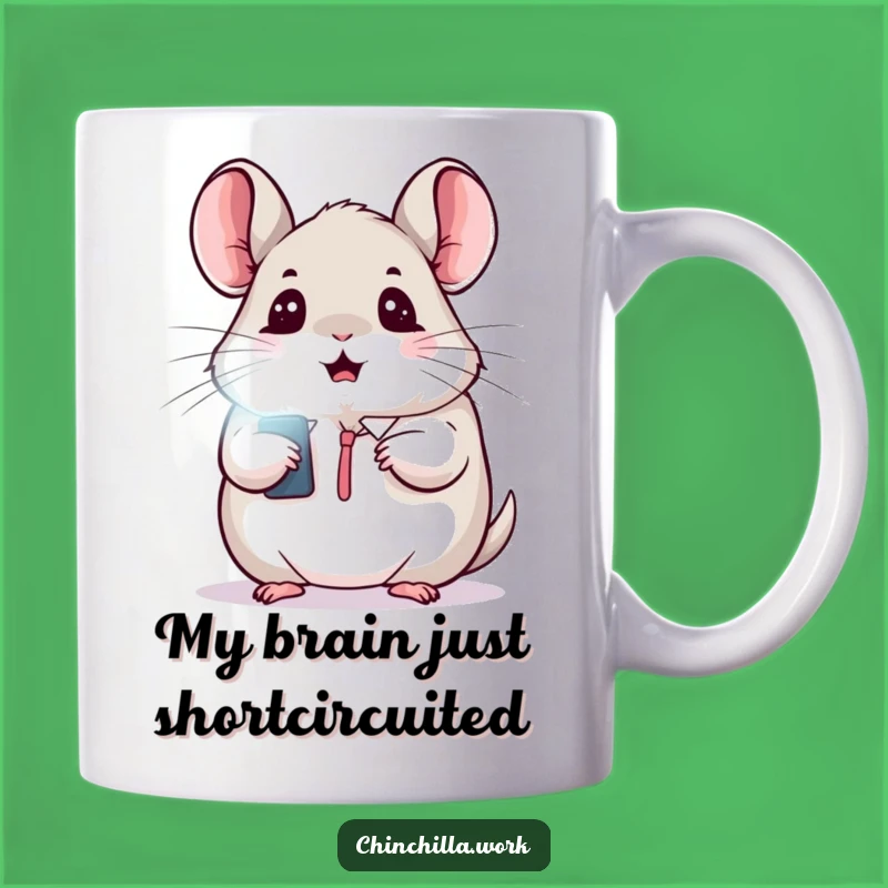 Funny Kawaii Office Chinchilla Mug: Surprised Chinchilla Flashing Light Gift for Colleagues