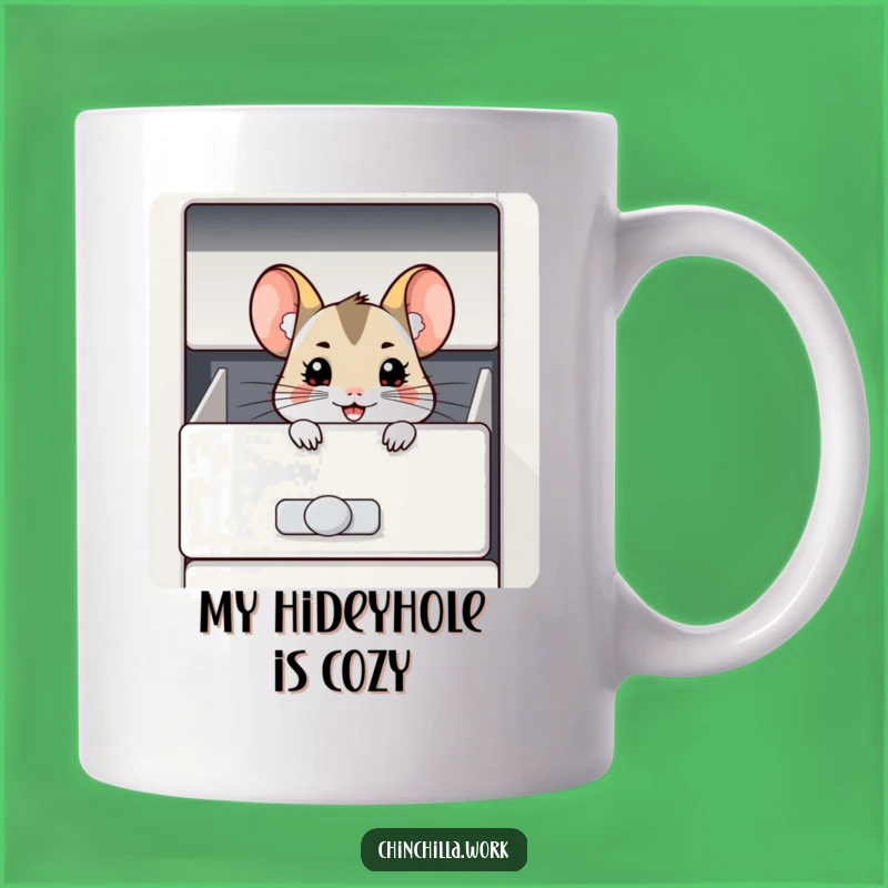 Funny Chinchilla Filing Cabinet Grin Mug - Hilarious Office Humor Gift