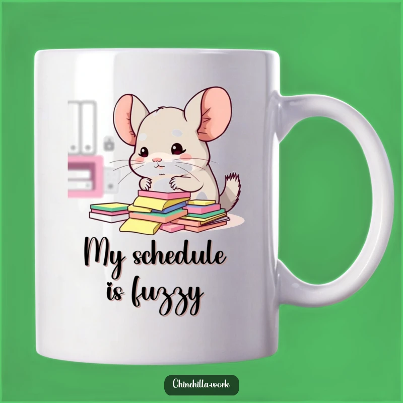 Funny Kawaii Office Chinchilla Mug: Sticky Note Organizer, Cute & Hilarious Gift