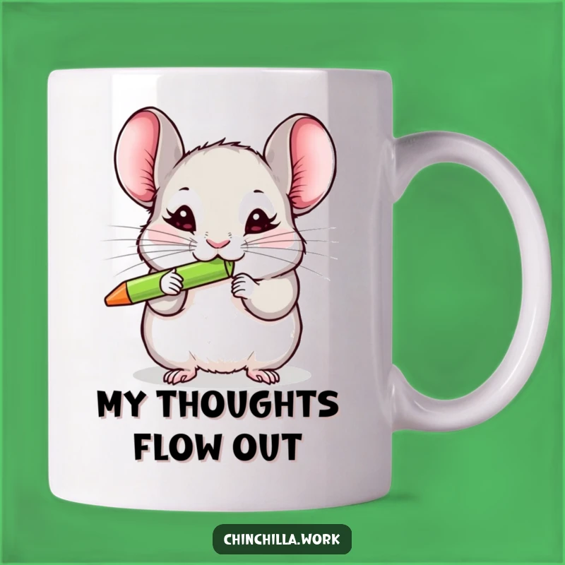 Funny Chinchilla Chewing Pen Mug: A Hilarious Gift for Office Doodlers