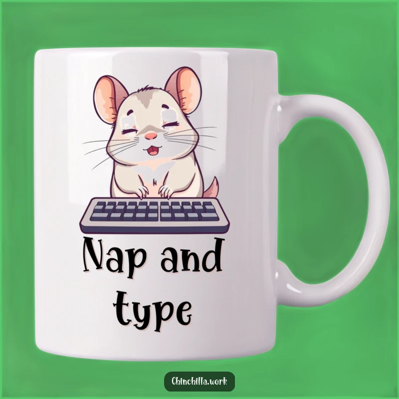 Funny Surprised Chinchilla Keyboard Mug - Mid-Nap Surprise - Funny Gift Idea