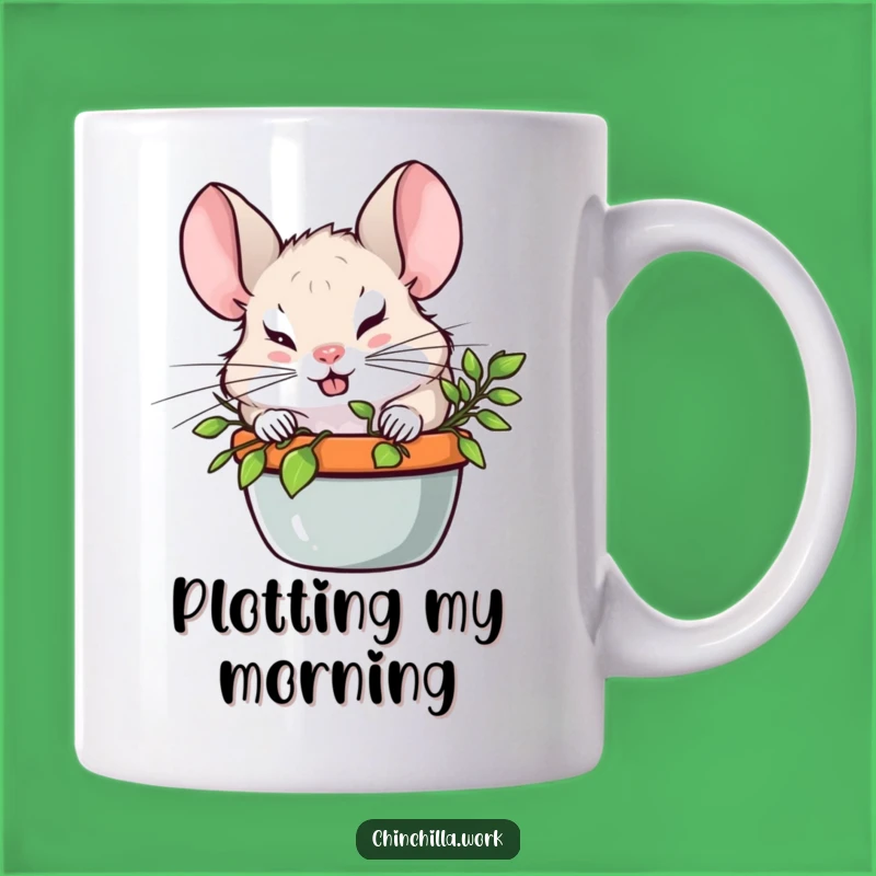 Funny Chinchilla Plant Spy Mug: Hilarious Mischief Maker Gift for Sneaky Friends