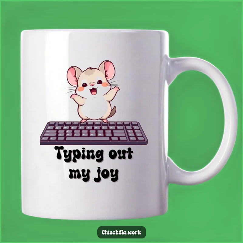Funny Kawaii Office Chinchilla Keyboard Dance Mug: Hilarious Desk Shenanigans