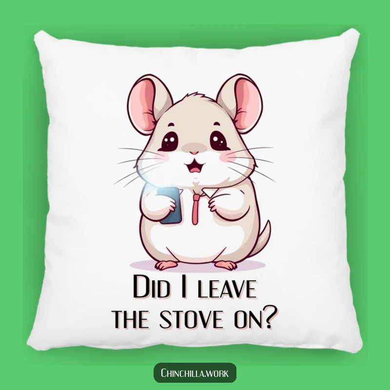 Funny Kawaii Office Chinchilla Pillow: Surprised by Light, Comfy & Humorous Decor Gift