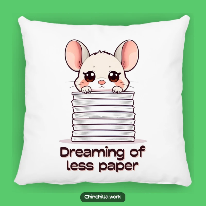 Funny Office Chinchilla Paper Pillow - Cute Desk Companion Gift