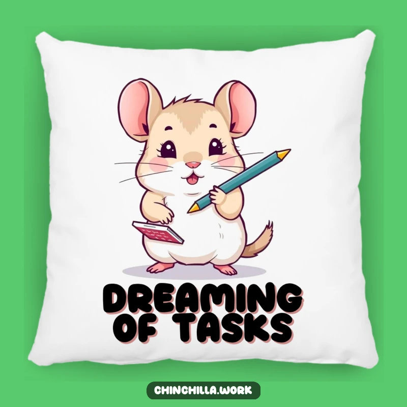 Funny Busy Chinchilla Comfort Pillow: Hilarious Rodent Multitasking Support