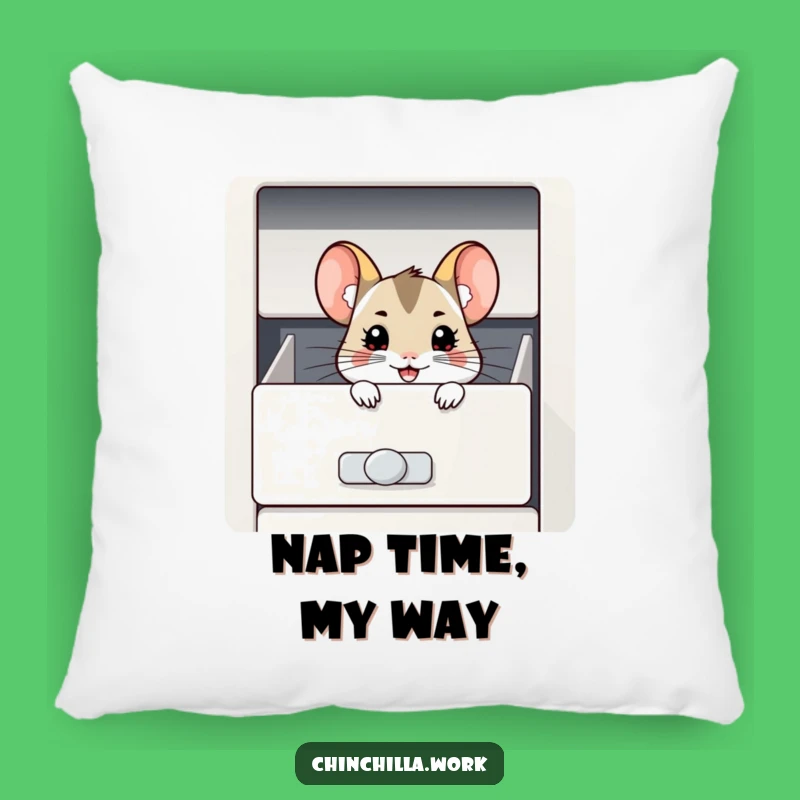 Funny Chinchilla Filing Cabinet Pillow - Cozy, Grinning Cushion Comfort Gift