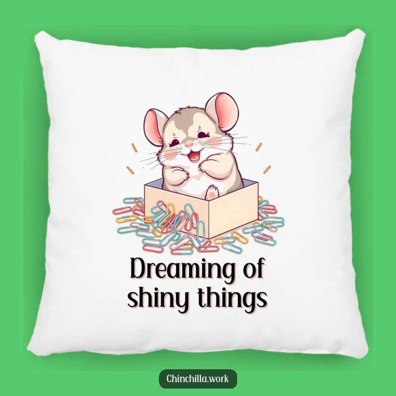 Funny Chinchilla Paperclip Pillow: Joyful Rolling Rodent Cushion for Cozy, Hilarious Decor