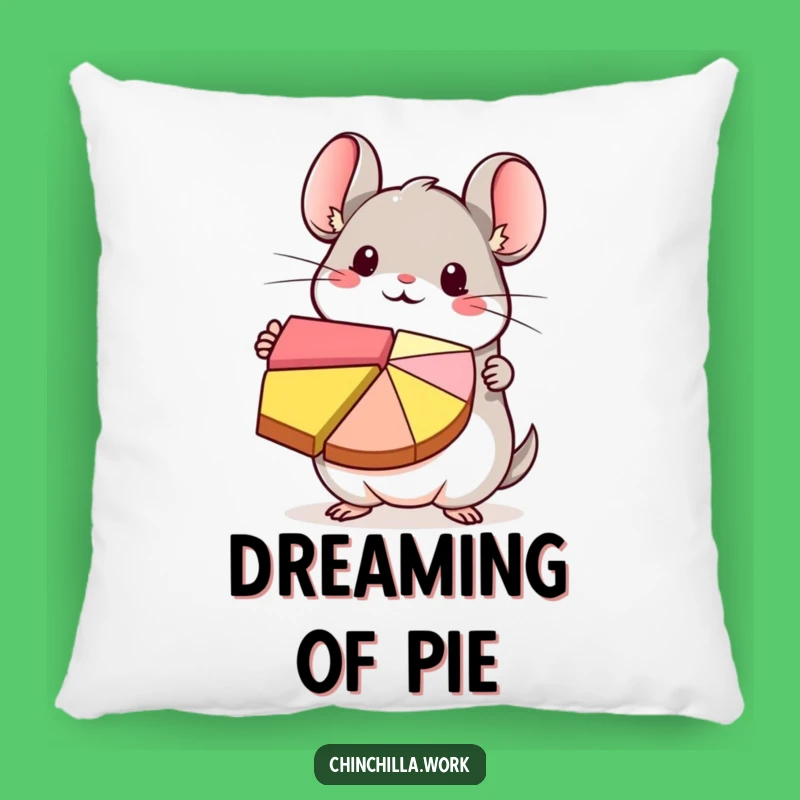 Funny Kawaii Chinchilla Pie Chart Pillow - Cozy Cute Data Humor Gift