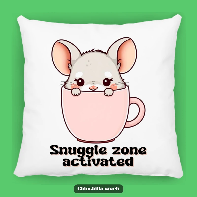 Funny Office Chinchilla Mug Pillow - Cozy Coffee Break Gift