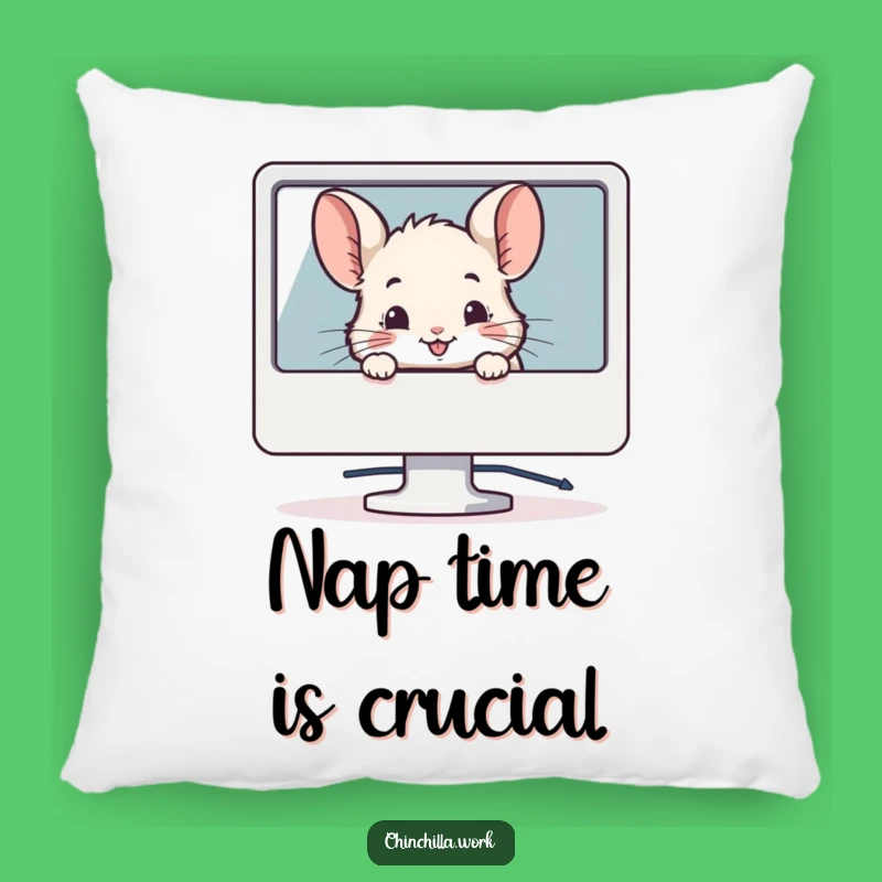 Funny Chinchilla Monitor Pillow - Cozy Tech Decor Gift