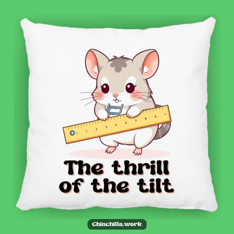 Funny Kawaii Office Chinchilla Ruler Seesaw Pillow: Cozy Desk Companion