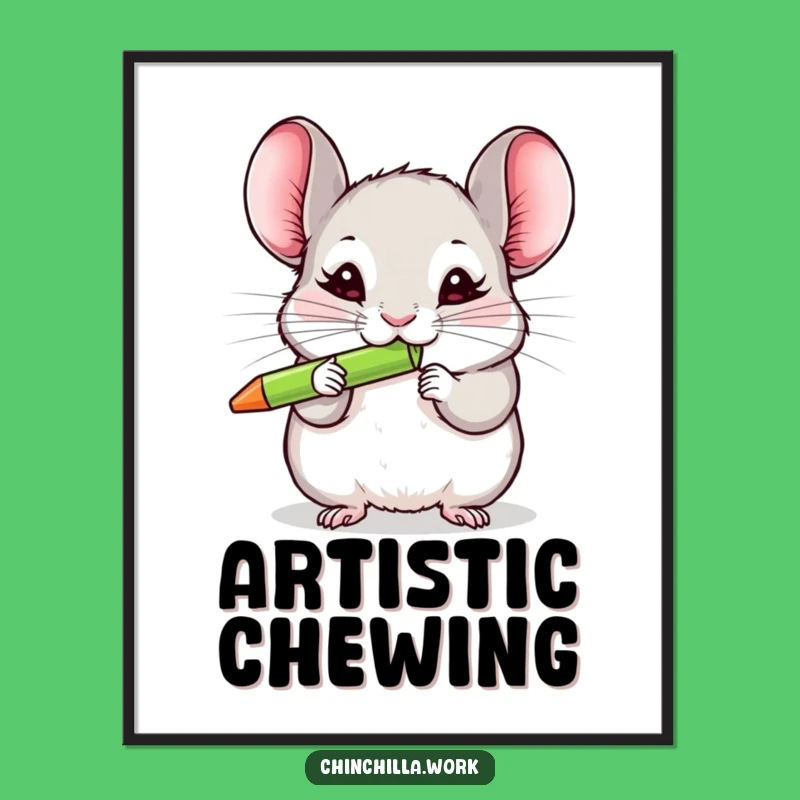 Funny Chinchilla Pen Art: Hilarious Rodent Digital Print for Instant Joy