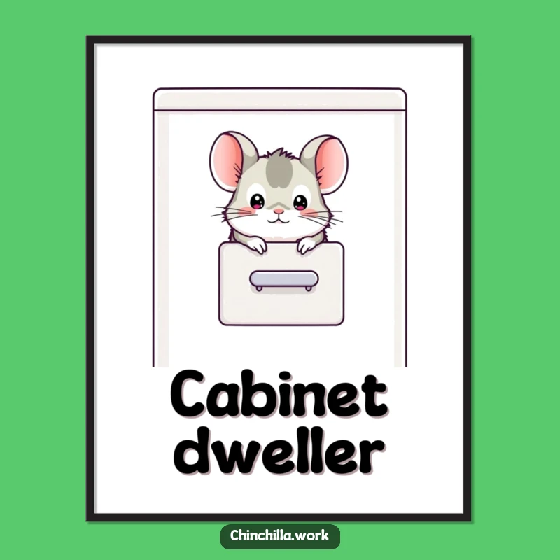 Funny Chinchilla Filing Cabinet Digital Art - Hilarious Office Decor Gift