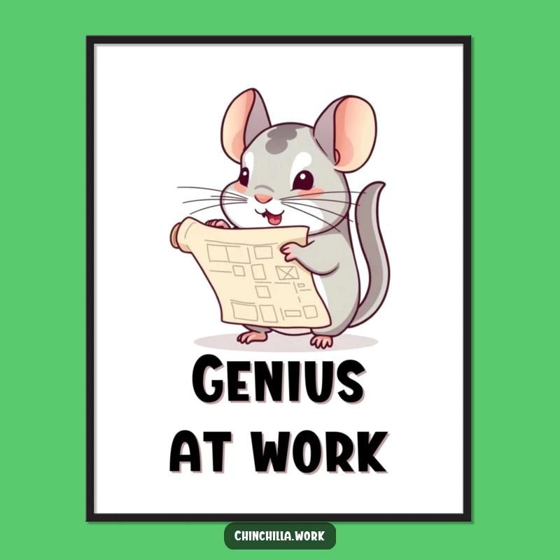 Funny Chinchilla Blueprint Art - Hilarious Creative Design Digital Print Gift