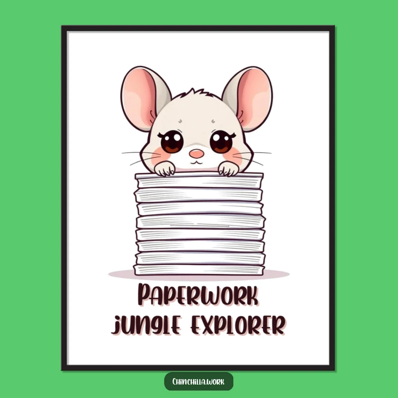 Funny Office Chinchilla Paper Digital Art - Instant Download Gift
