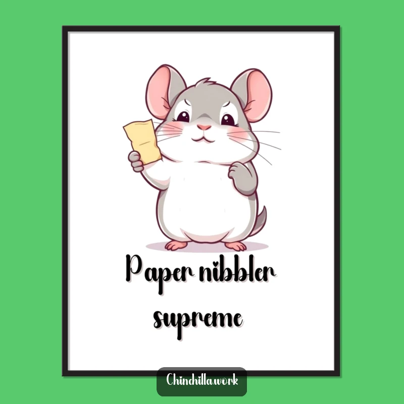Funny Office Chinchilla Triumph Digital Art - Instant Download Gift