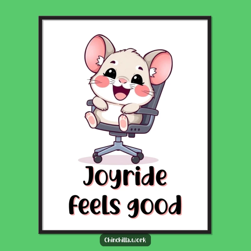 Funny Kawaii Chinchilla Chair Slide Digital Art Print - Instant Adorable Decor