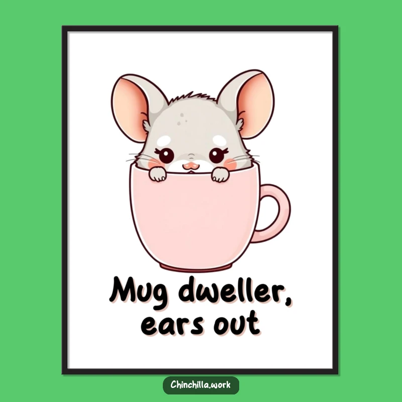 Funny Office Chinchilla Mug Digital Art - Instant Download Gift