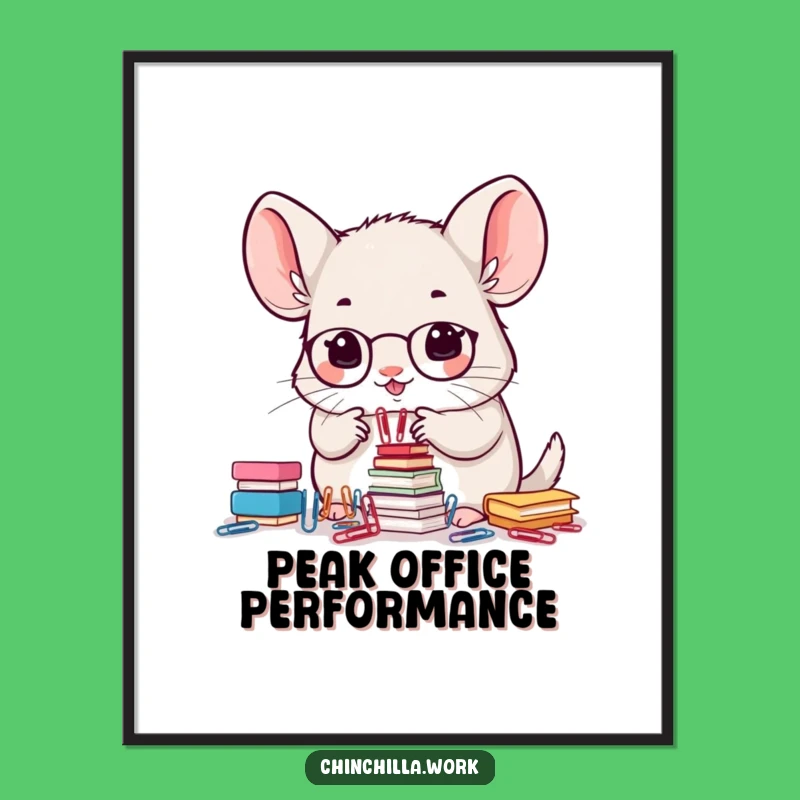 Funny Office Chinchilla Digital Art: Instant Precision Download