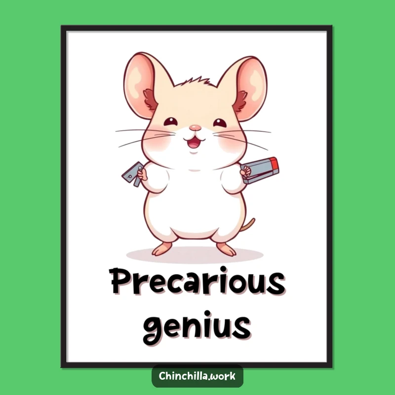 Funny Chinchilla Digital Art - Printable Juggler Print, Unique Funny Gift