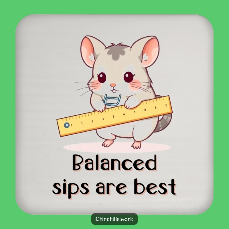 Funny Kawaii Office Chinchilla Ruler Seesaw Coaster: Protect Surfaces in Style
