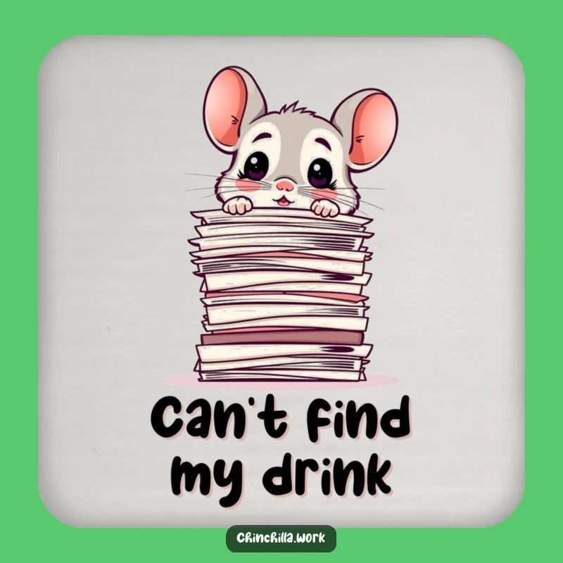 Funny Drink Coaster: Chinchilla Paper Relief, Comical Gift for Desk Tables