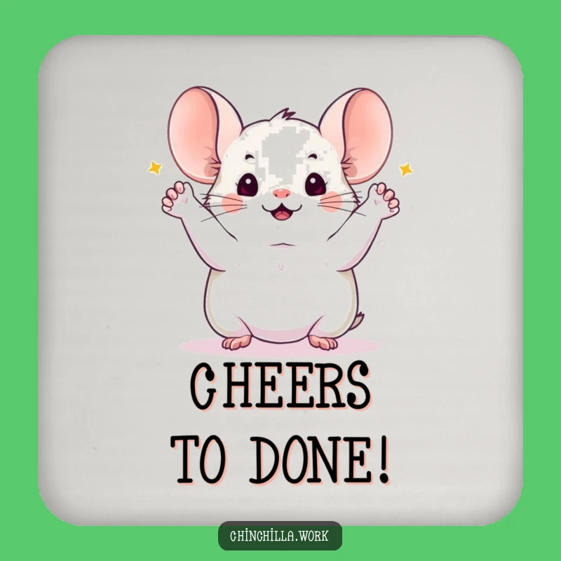 Funny Chinchilla Celebration Coaster: Protect Surfaces During Your Triumphs