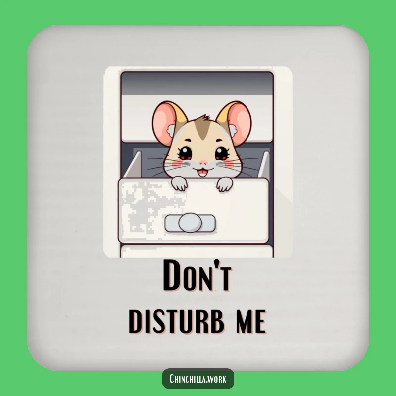 Funny Chinchilla Filing Cabinet Coaster - Hilarious Surface Protector Gift