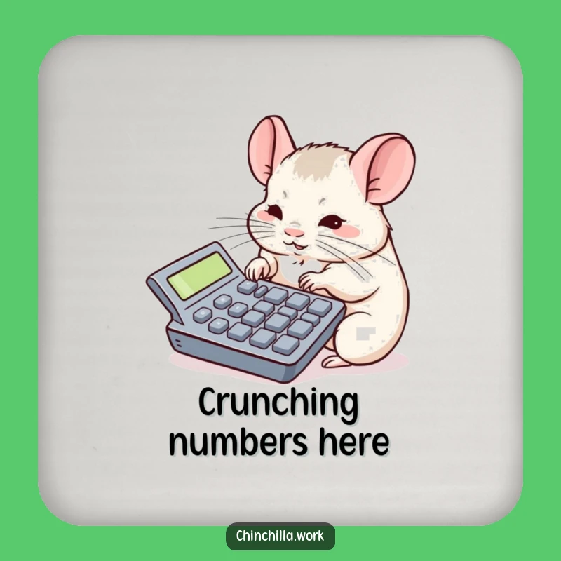 Funny Chinchilla Calculator Drink Coaster - Protect Surfaces with Office Humor