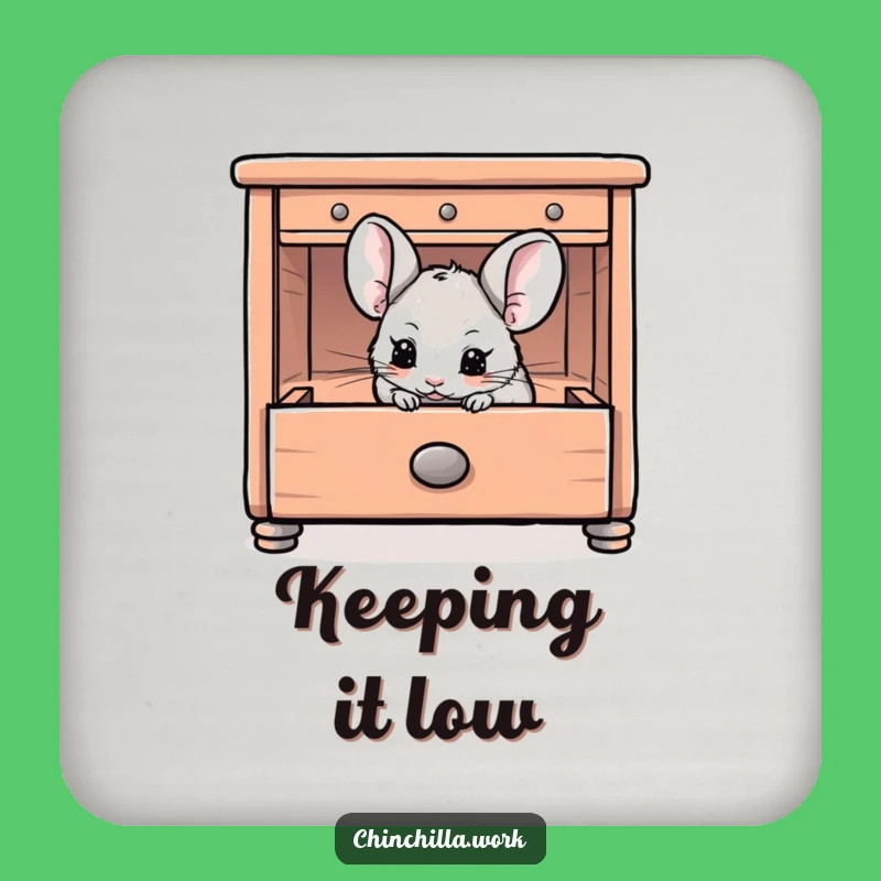 Funny Chinchilla Drawer Coaster: Hiding Rodent Decor for a Playful Table