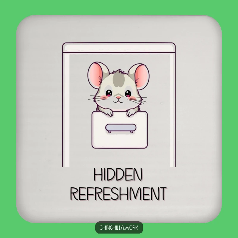 Funny Chinchilla Filing Cabinet Coaster - Hilarious Desk Accessory Gift