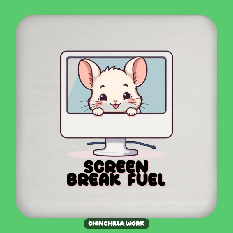 Funny Chinchilla Monitor Coaster Set - Protect Surfaces Gift