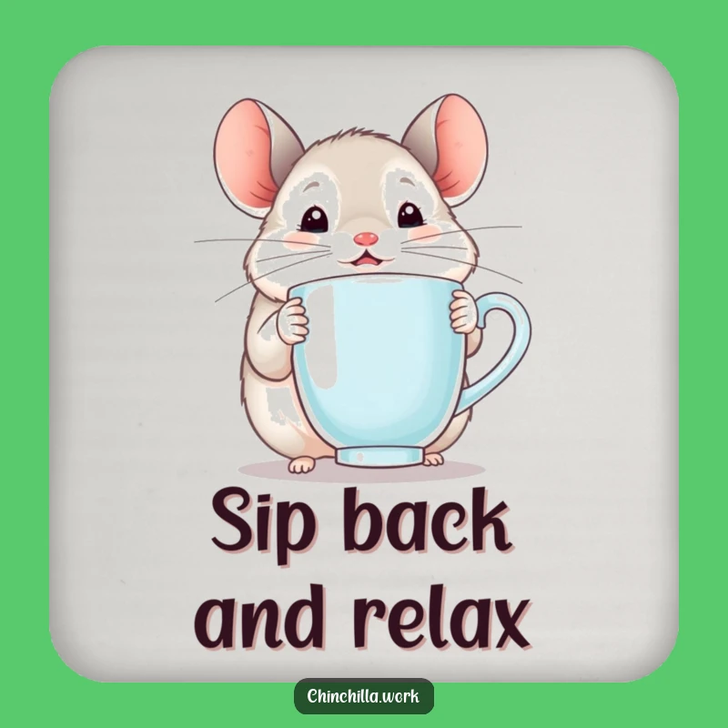 Funny Chinchilla Mug Coaster - Protect Surfaces With Delight